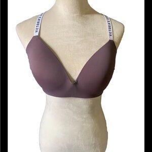 Victoria Secret Wireless Racerback T Shirt Bra Purple 34DD